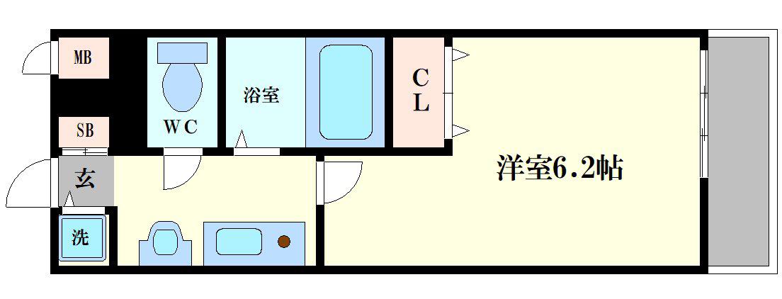 プレサンス梅田インテルノ(1K/4階)の間取り写真