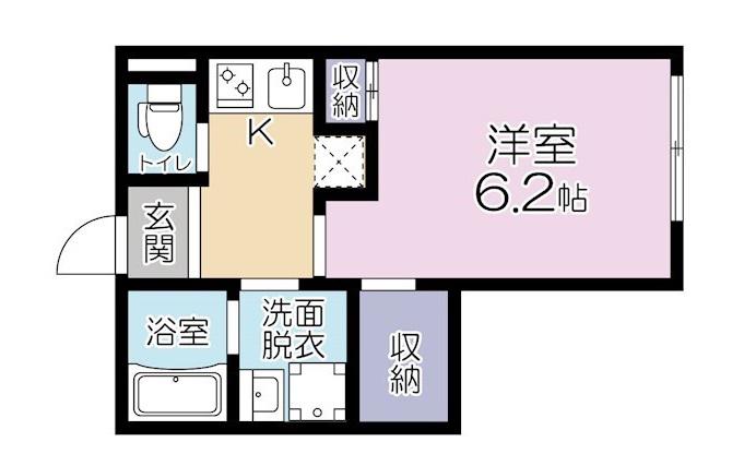 ウィンドヒル横浜(1K/2階)の間取り写真