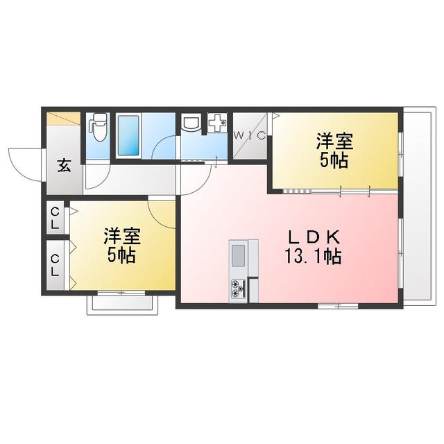 DEAR COURT(2LDK/5階)の間取り写真