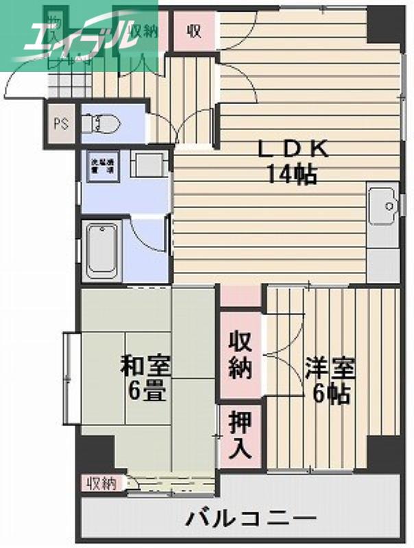 ル・メドサン(2LDK/4階)の間取り写真