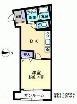 シルクロード(1DK/4階)の間取り写真