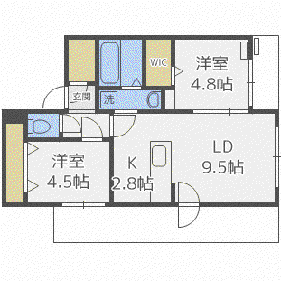 NTホームズ(2LDK/4階)の間取り写真