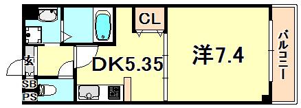 ムモミ上沢(1DK/3階)の間取り写真