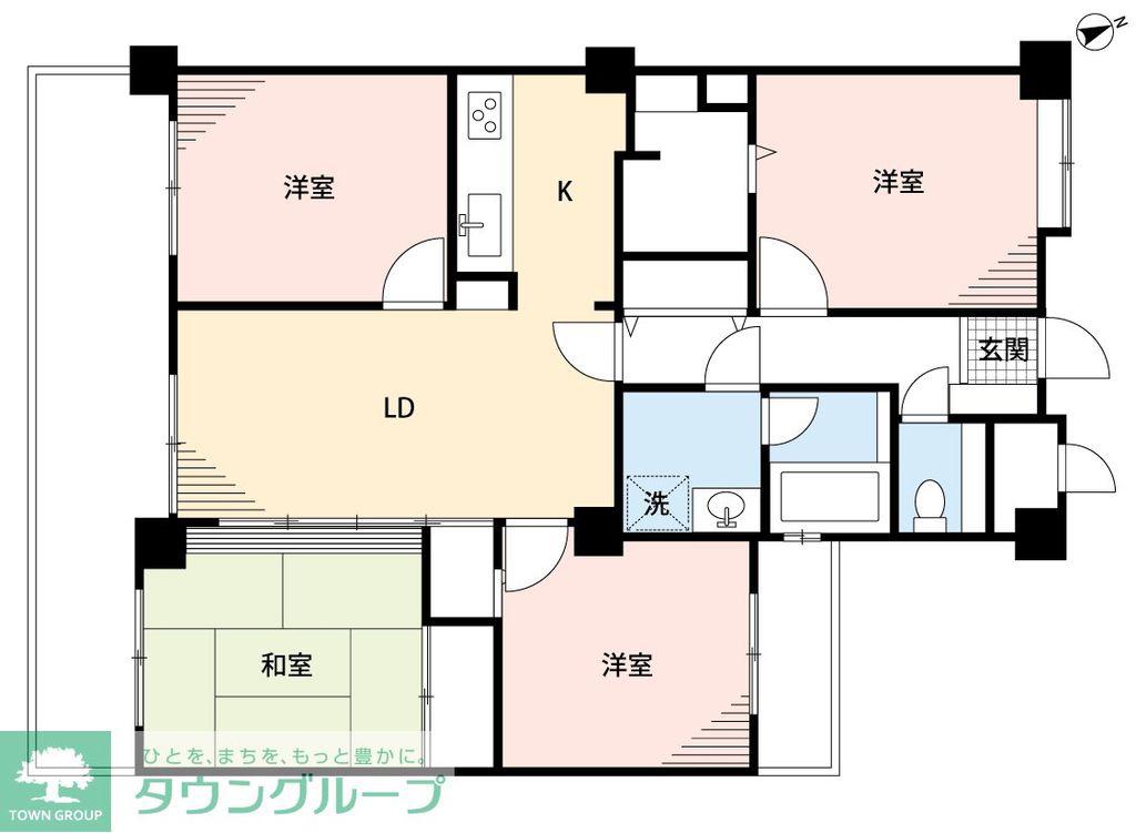 ライオンズマンション津田沼第6(4LDK/6階)の間取り写真