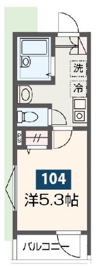 MELDIAみのり台II(1K/1階)の間取り写真