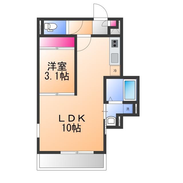 REGALEST堺市駅(1LDK/3階)の間取り写真