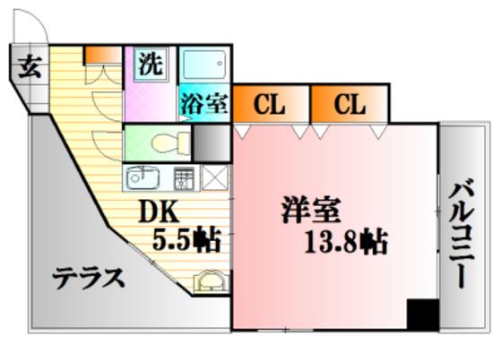 マハロリゾート(1DK/5階)の間取り写真