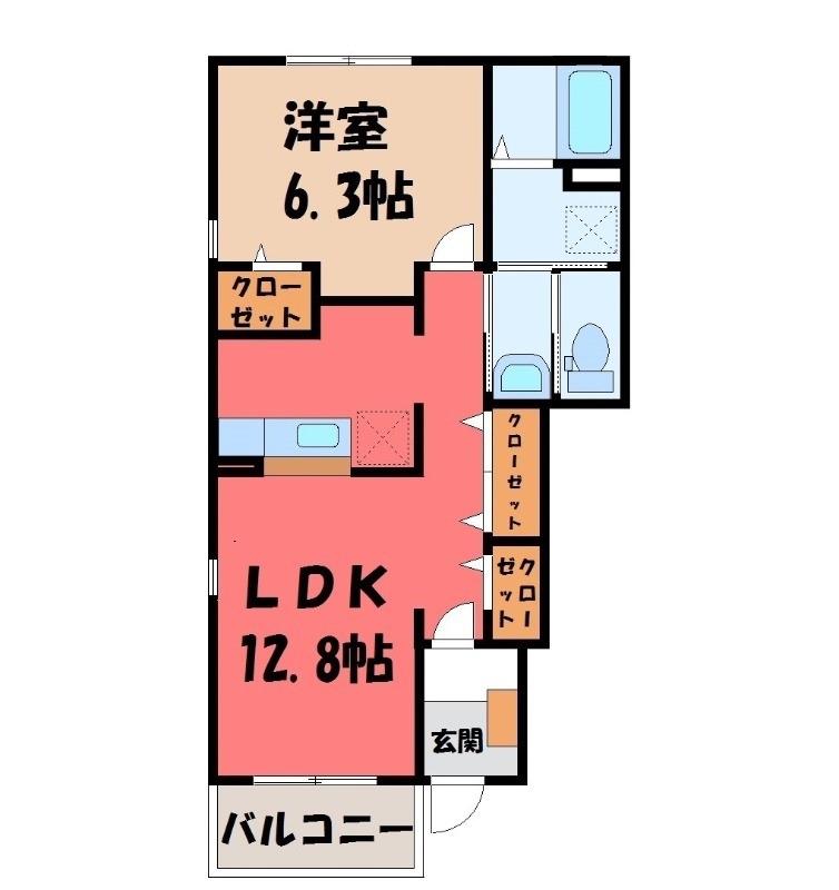 ローレル(1LDK/1階)の間取り写真