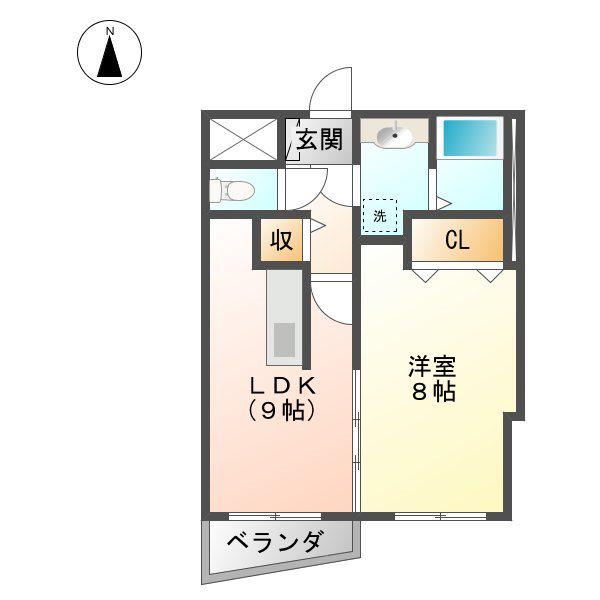 メビウスA.K(1LDK/6階)の間取り写真