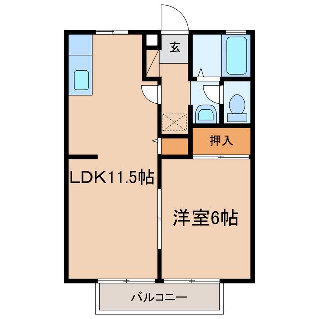 サンセレニティ(1LDK/1階)の間取り写真