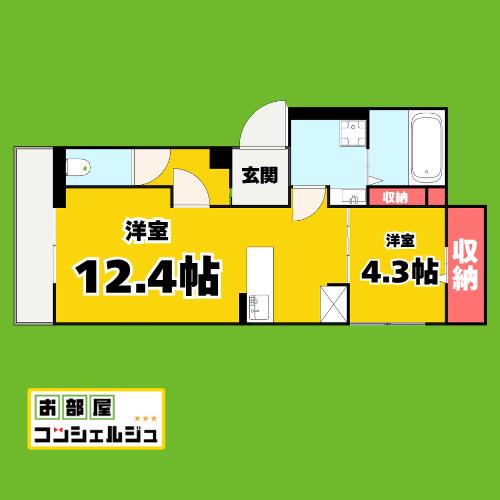 ルヴィータ本陣(1LDK/3階)の間取り写真