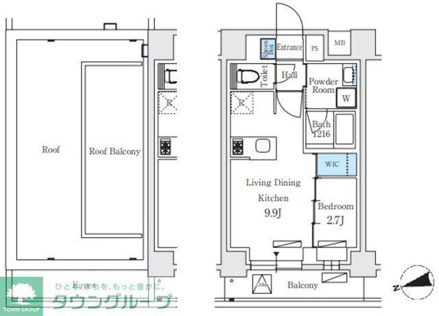 シーズンフラッツ大森北三丁目(1LDK/9階)の間取り写真