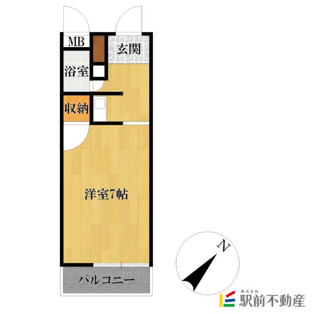 プレアール西町(ワンルーム/2階)の間取り写真