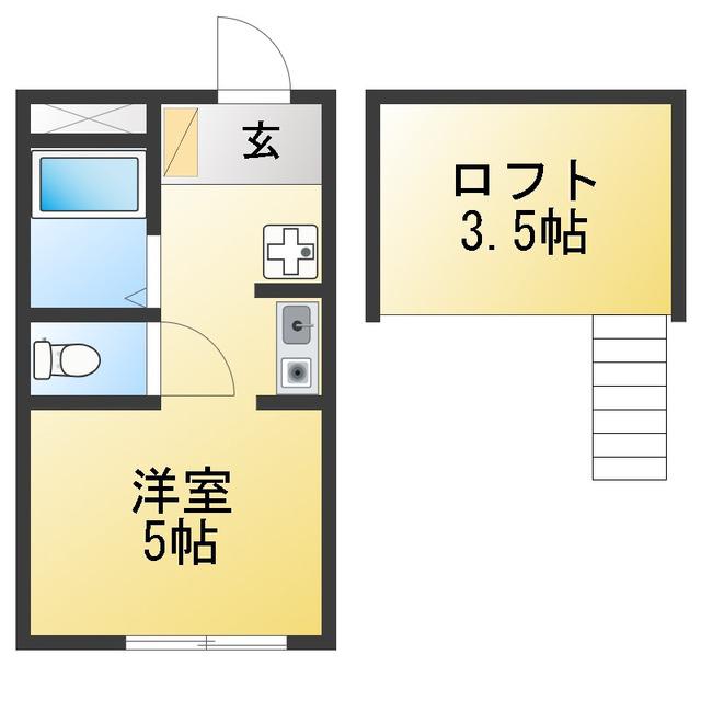 G・Aヒルズ金沢文庫(ワンルーム/2階)の間取り写真