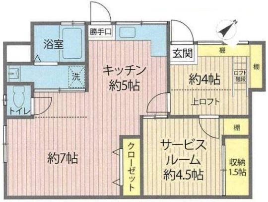 タイムレス中野(2DK/1階)の間取り写真