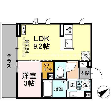 レガーロ(1LDK/1階)の間取り写真
