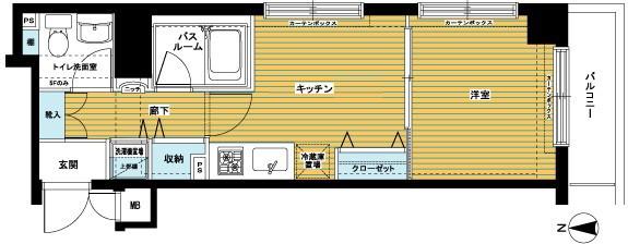 フェニックス高円寺南(1DK/2階)の間取り写真