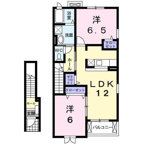 メゾン アイリスB(2LDK/2階)の間取り写真