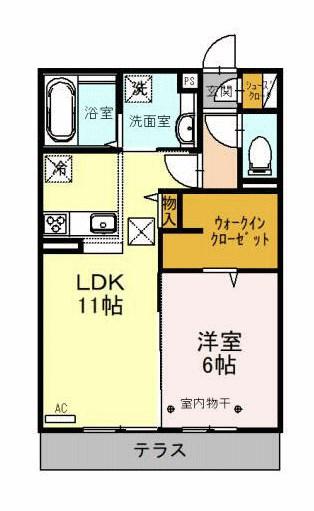 ビューテラス(1LDK/1階)の間取り写真