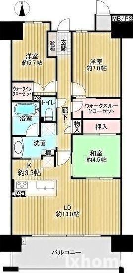 ミリカ・ヒルズII街区(3LDK/8階)の間取り写真