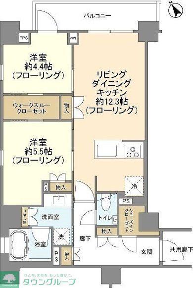ピアース渋谷本町レジデンス(2LDK/3階)の間取り写真