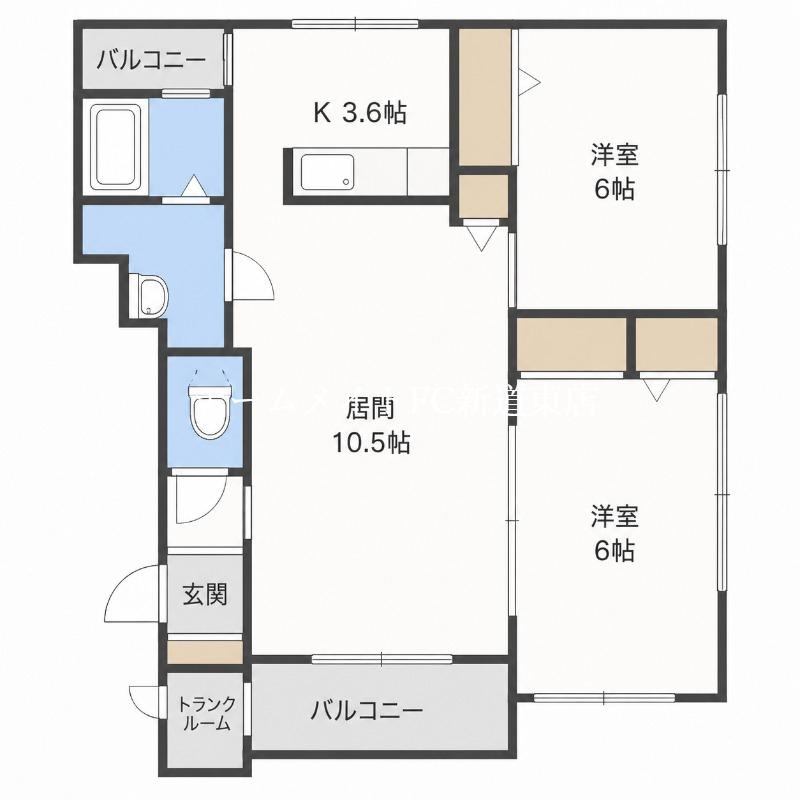 クレストN43B(2LDK/4階)の間取り写真