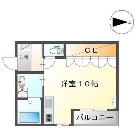 ピュア ハート(ワンルーム/2階)の間取り写真