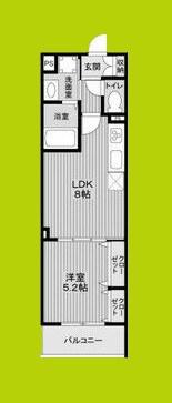 フォレストクリエオーレ諸口(1LDK/3階)の間取り写真