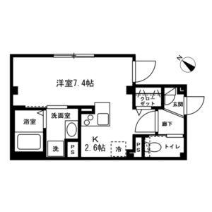 GRAND CHARIOT(ワンルーム/2階)の間取り写真