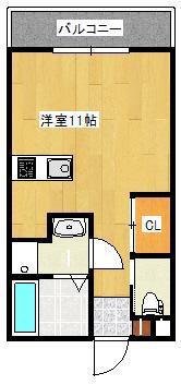 プレファランス薩摩川内(ワンルーム/1階)の間取り写真
