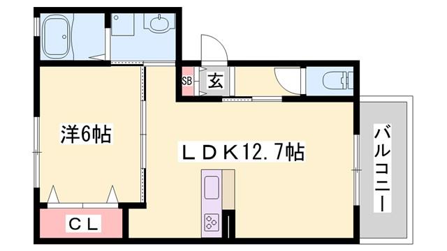 ローテローゼ大塚(1LDK/2階)の間取り写真