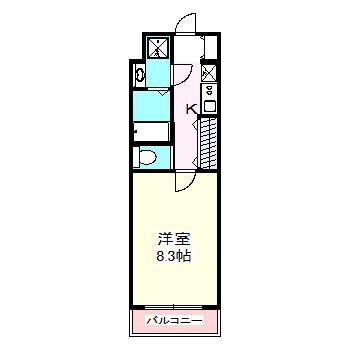 カーサ カーロ(1K/3階)の間取り写真