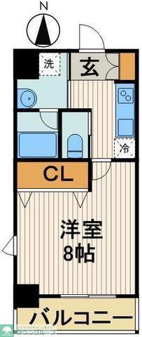 ブライズ両国DUE(1K/4階)の間取り写真