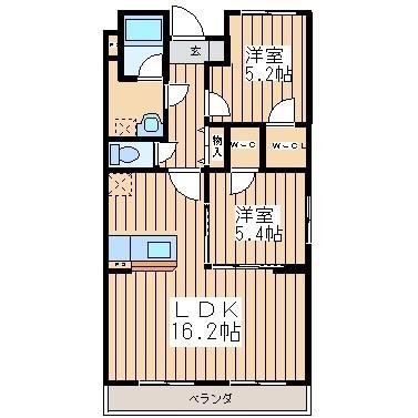 ソレイユ ガーデン(2LDK/4階)の間取り写真