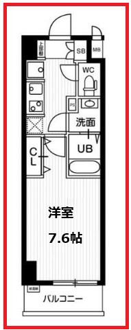 エヌステージ亀戸II(1K/6階)の間取り写真