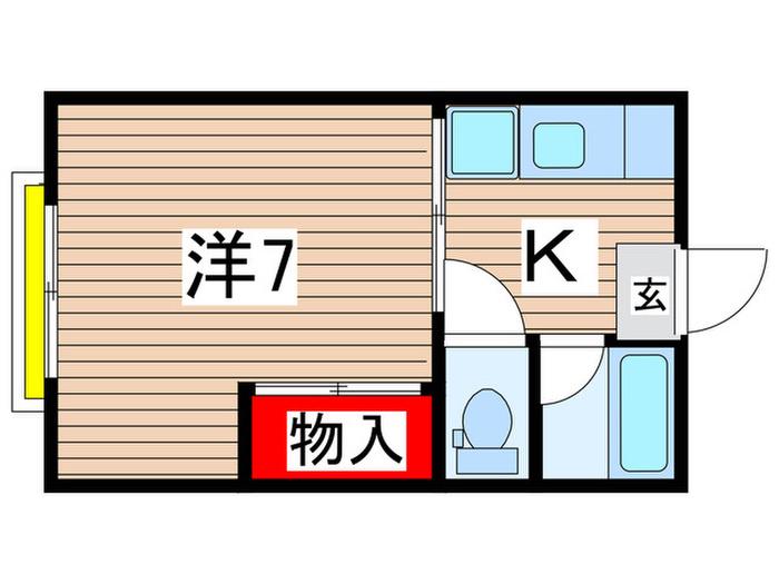 コーポ渡辺(1K/2階)の間取り写真