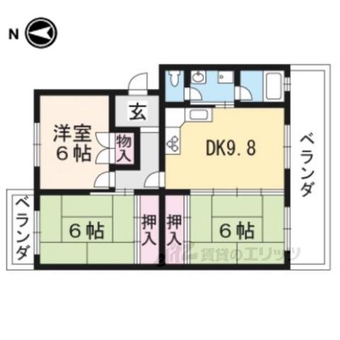 グランシャリオA棟(3LDK/2階)の間取り写真