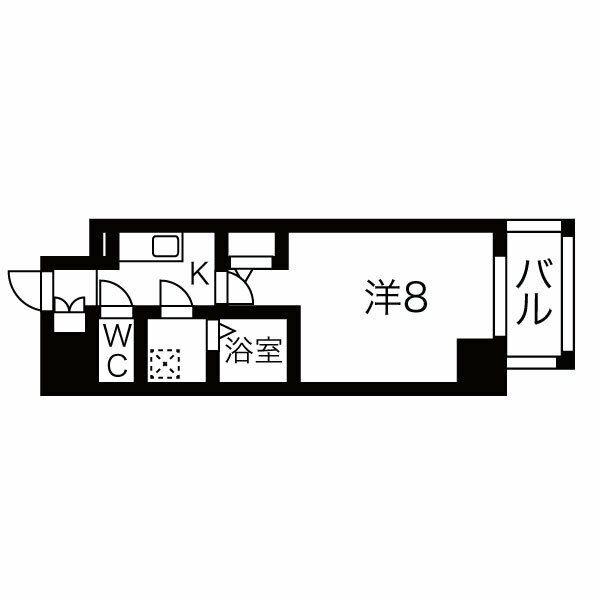 エスリード栄 THE PARK(1K/5階)の間取り写真