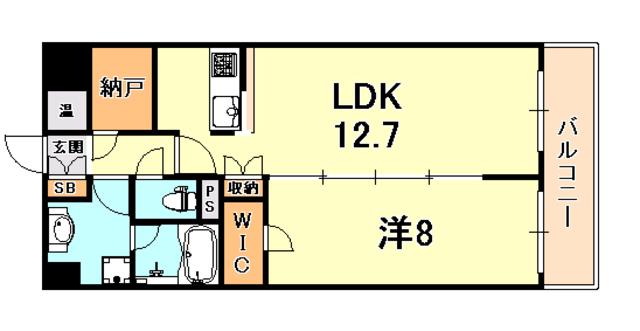 サニープレイス西芦屋2号館(1LDK/9階)の間取り写真