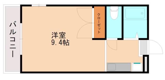 ヴィラージュ奈多(ワンルーム/1階)の間取り写真