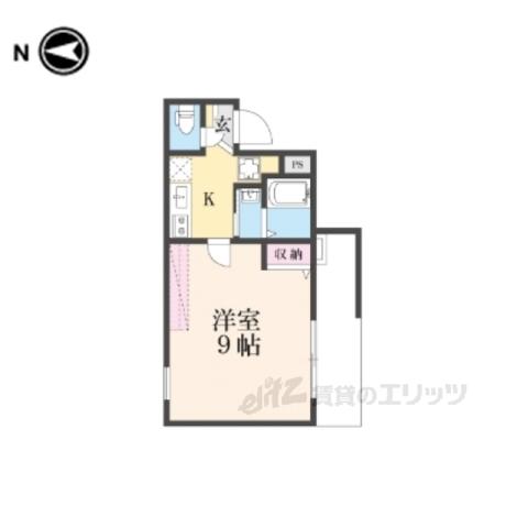 アークリード石山寺(1K/1階)の間取り写真
