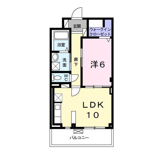 ANNEX 殿城(1LDK/2階)の間取り写真