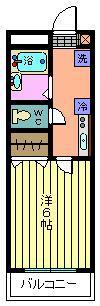 ギャラクシー中浦和(1K/2階)の間取り写真