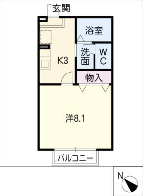 エトワール新瑞(1K/2階)の間取り写真