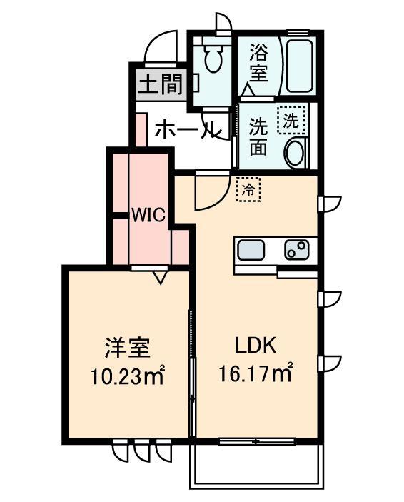 エトワールA(1LDK/1階)の間取り写真