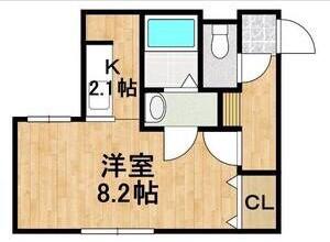 RUHE RAUM(1K/4階)の間取り写真