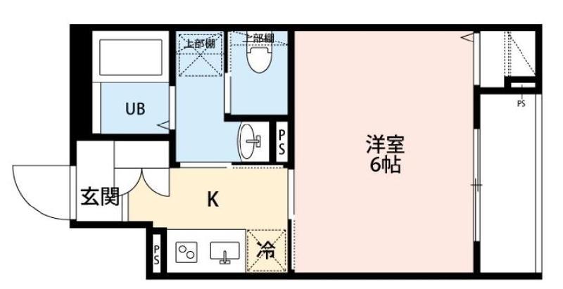 クロワッサン六町(1LDK/1階)の間取り写真