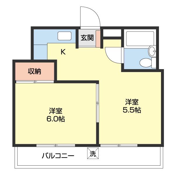 中之島グランドマンション(1DK/3階)の間取り写真