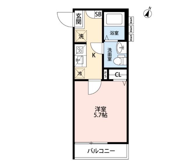 FELICE COURT(1K/3階)の間取り写真