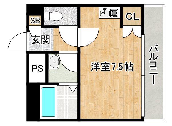 エイトヒルズ(ワンルーム/3階)の間取り写真